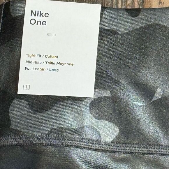 Nike Womens Dri FIT Camo Leggings Black & Gray Plus Size 2X Athletic Pants New - Picture 9 of 11